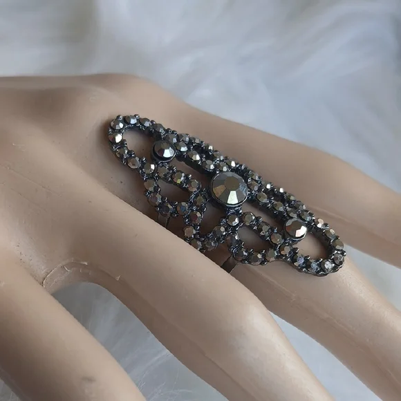 Paparazzi Metallic Black Statement Ring - Picture 7 of 10